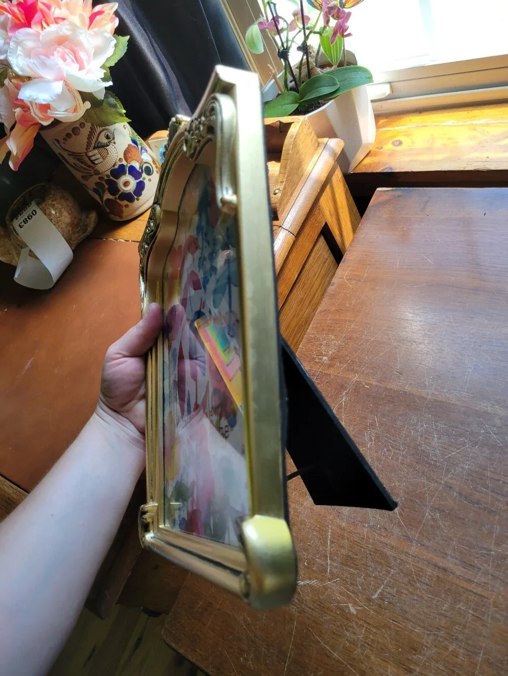 Nicole Miller Antique Gold Finish Photo Picture Frame 8x10